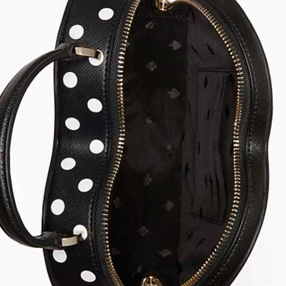 NWT Kate Spade New York Love Shack Heart Crossbody in Polka Dot Black & white - Picture 5 of 10